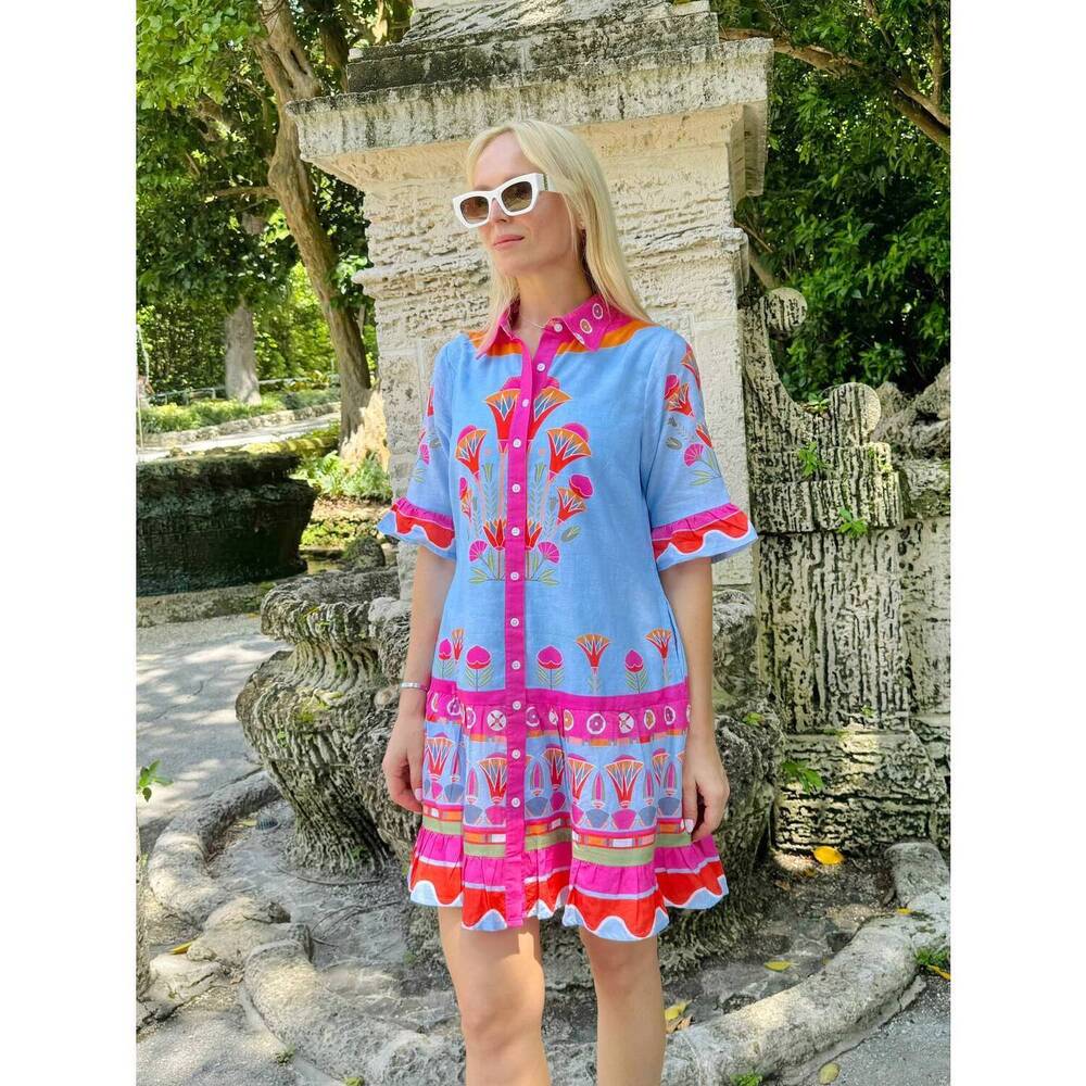 NEW ISLAPAYAL lisbon mini dress in lotus blue